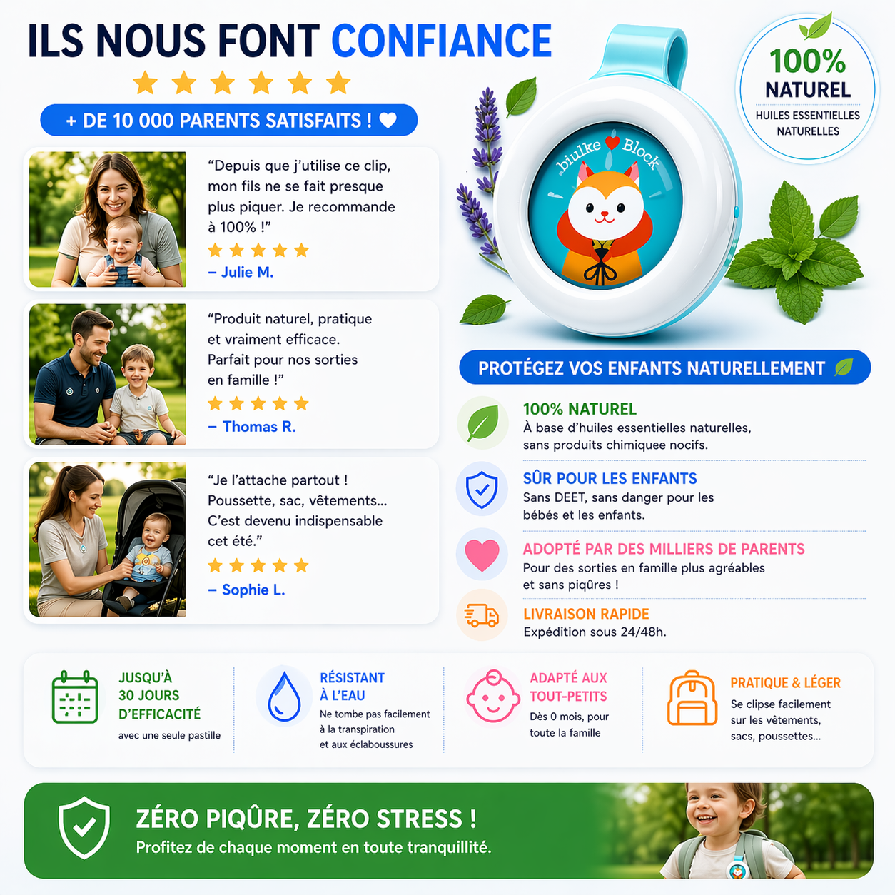Clip anti-moustiques pour enfants – protection été