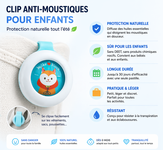 Clip anti-moustiques pour enfants – protection été